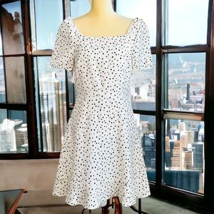 LOFT 10T Linen Dalmatian Print Dress | NWOT